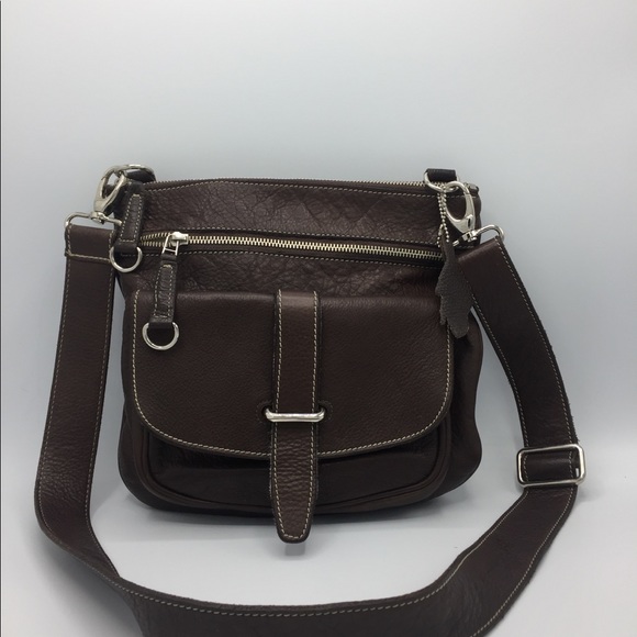 Roots Side Saddle Brown Leather Crossbody Bag - Picture 16 of 16